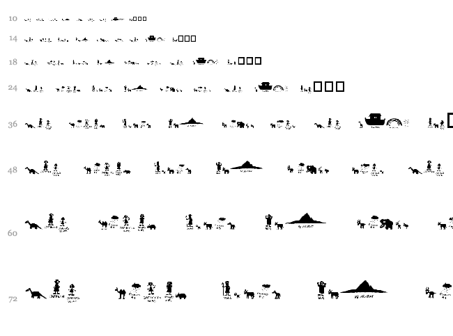 Noah's Ark font waterfall